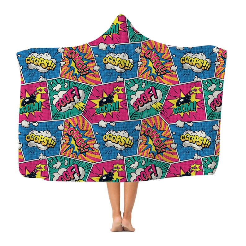 Colourful Comic - Hooded Blanket