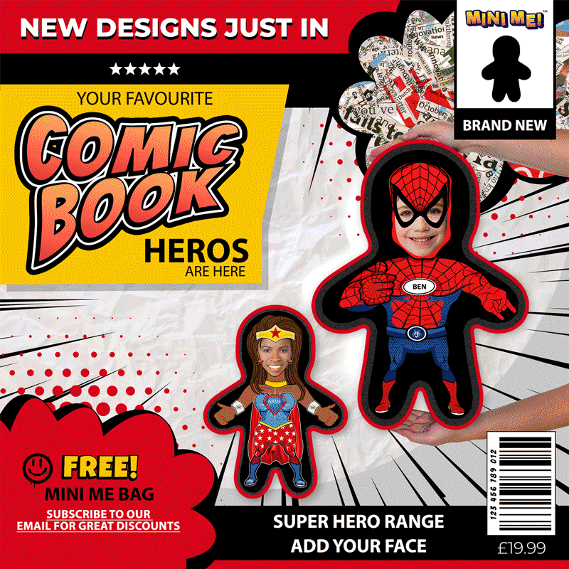 Cartoon Spider Boy Super Hero - Personalised Mini Me Doll