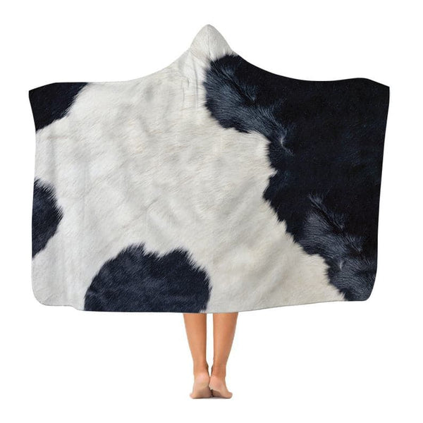 Cow Print - Hooded Blanket