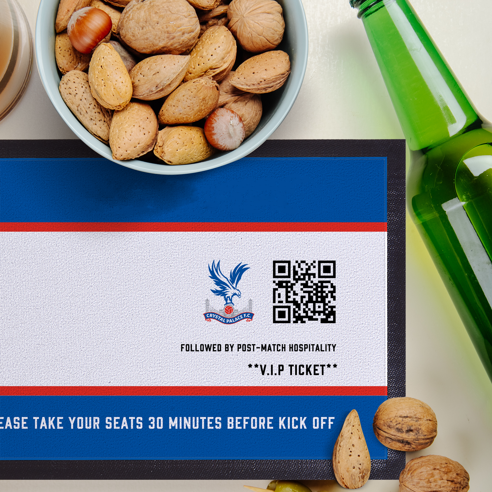 Crystal Palace FC - Football Ticket Personalised Bar Runner - Officially Licenced