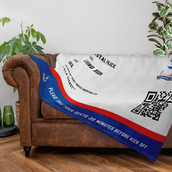 Crystal Palace FC - Football Ticket Fleece Blanket - Officially Licenced