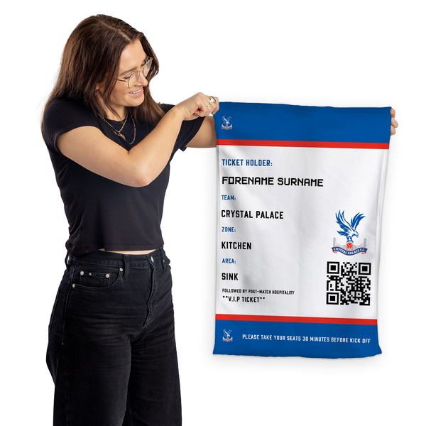 Crystal Palace FC - Ticket Personalised Tea Towel - Officially Licenced