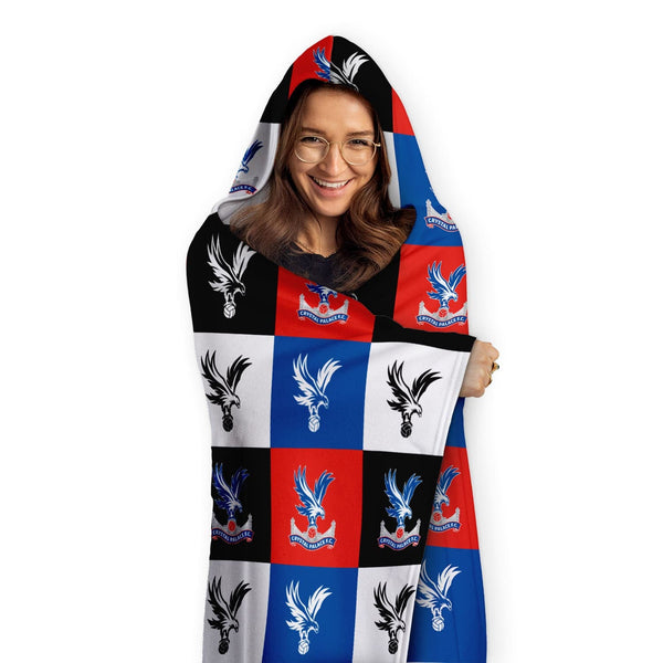 Crystal Palace FC - Chequered Adult Hooded Fleece Blanket - Officially Licenced