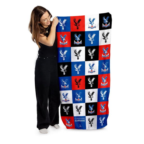 Crystal Palace FC Chequered - Personalised Beach Towel