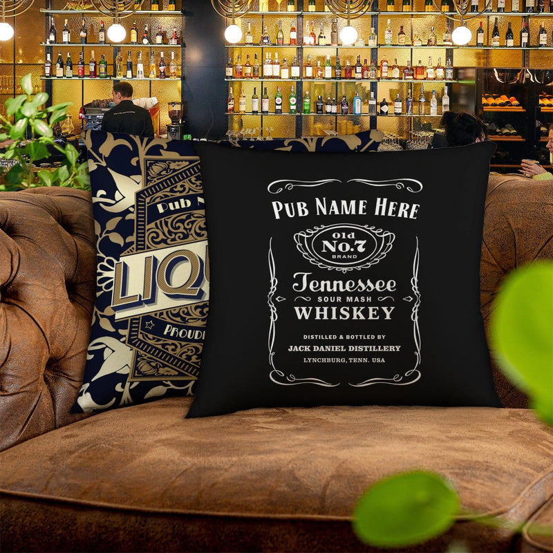 Home Bar Cushions - Whiskey Label Cushions - Made in England