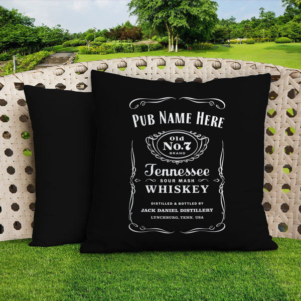 Jack Daniels Gifts - Outdoor Showerproof Cushion - British Made Gifts