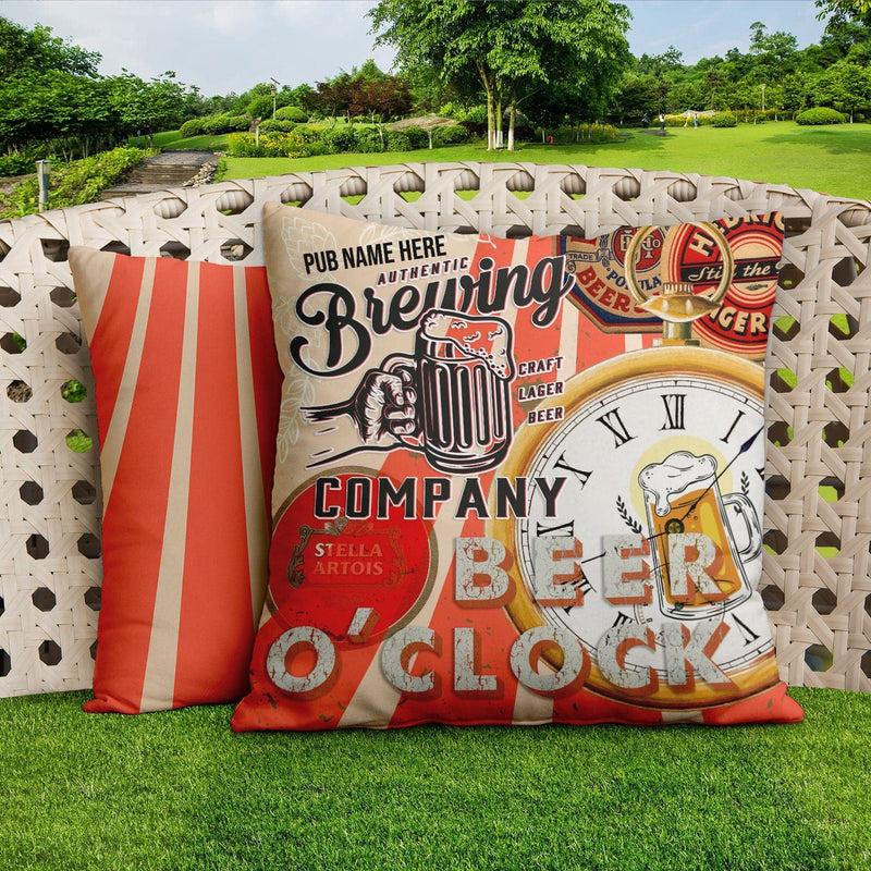 Beer O'clock - 45cm or 61cm Showerproof Outdoor Pub Cushion