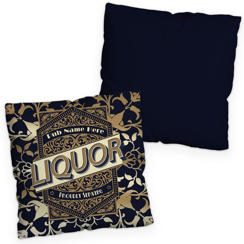 Gold Liquor Label - 45cm or 61cm Showerproof Outdoor Pub Cushion