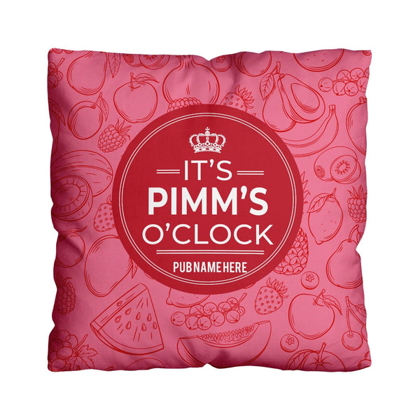 Drinks Brand Inspired - Pink Pimm's O'clock - 45cm or 61cm Showerproof Outdoor Pub Cushion