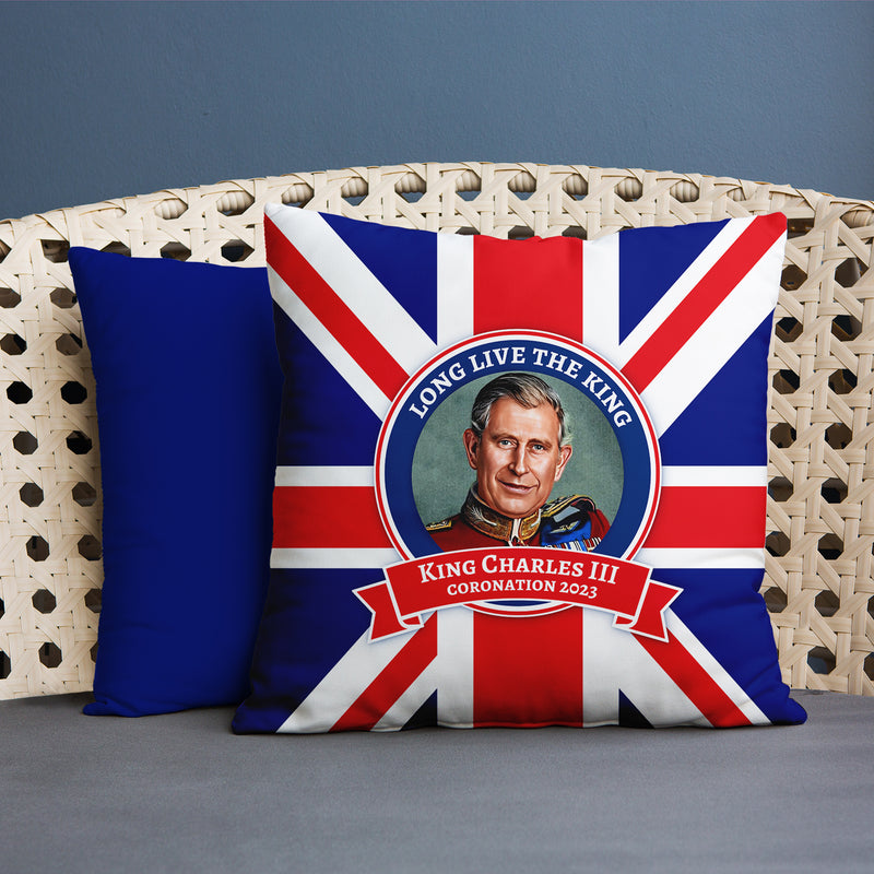 King Charles Coronation - Union Jack - 45cm Square Cushion