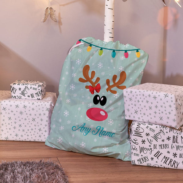 Reindeer Bow - Personalised Santa Sack