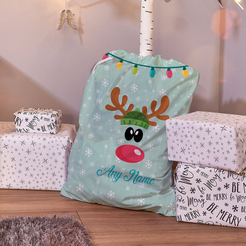 Reindeer Hat - Personalised Santa Sack