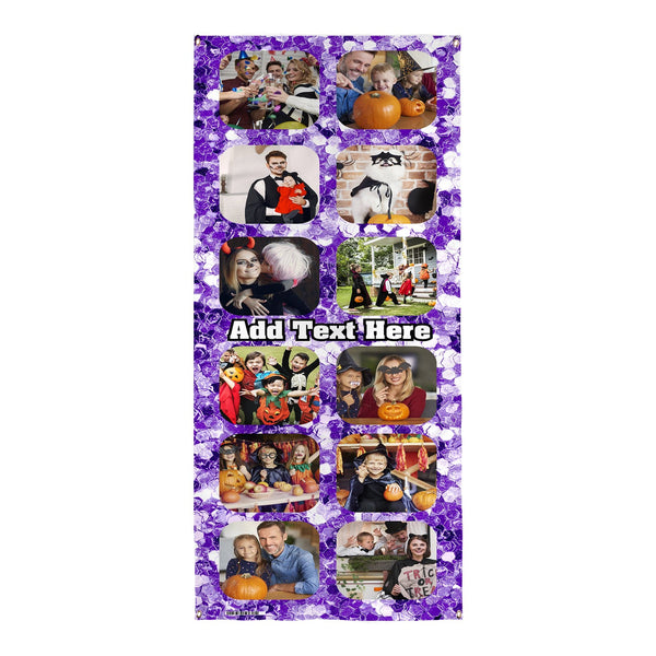 Personalised Text - Purple Glitter - 12 Photo Door Banner