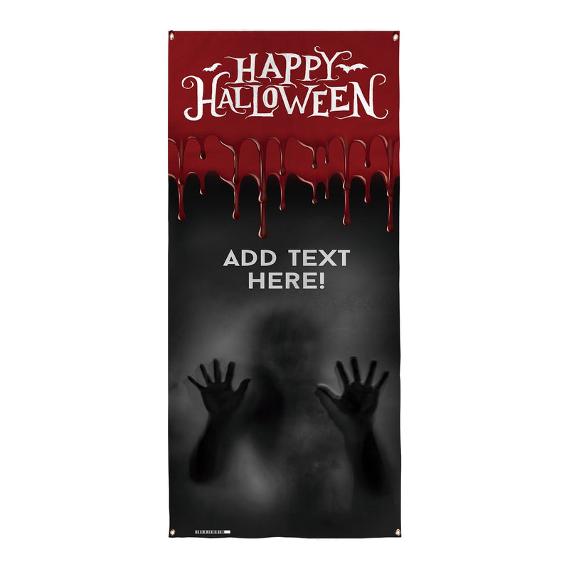 Personalised Text - Dripping Blood Ghost - Halloween Door Banner