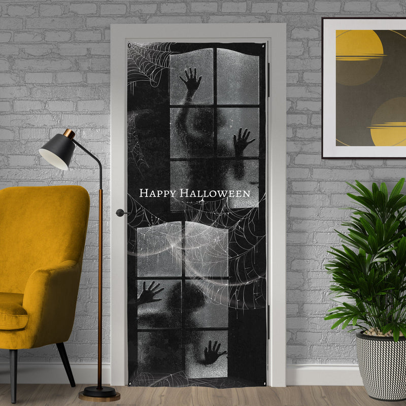 Personalised Text - Girl In The Window - Halloween Door Banner