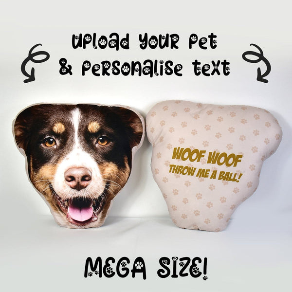 Mega Pet Face Cushion - Paw Prints