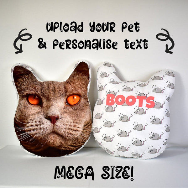 Mega Pet Face Cushion - Mouse Pattern