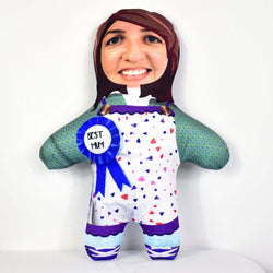 Best Mum Badge - Pick Your Hair Colour - Personalised Mini Me Doll