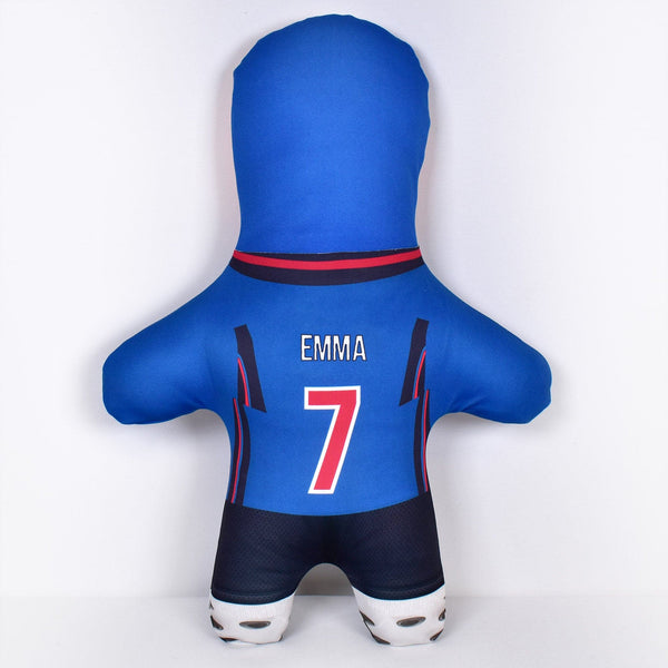 England Kit - Blue - Add Your Name And Number - Personalised Mini Me Doll