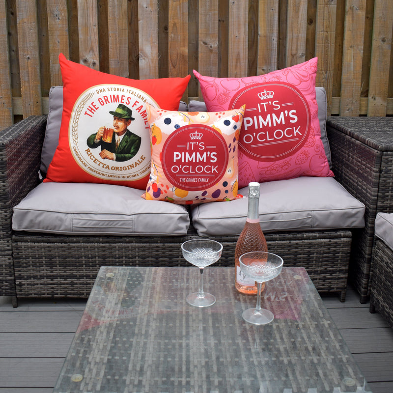 Outdoor Personalised Beer and Alcohol Label Cushions