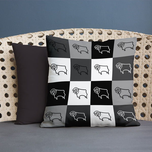 Chequered Design Derby County Cushion