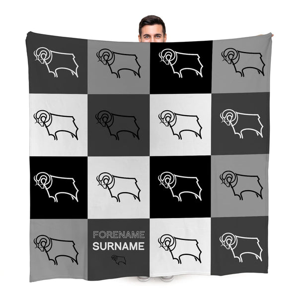 Derby County Personalised Football Fleece Blanket