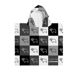Derby County - Chequered Kids Hooded Towel - Officially Licenced