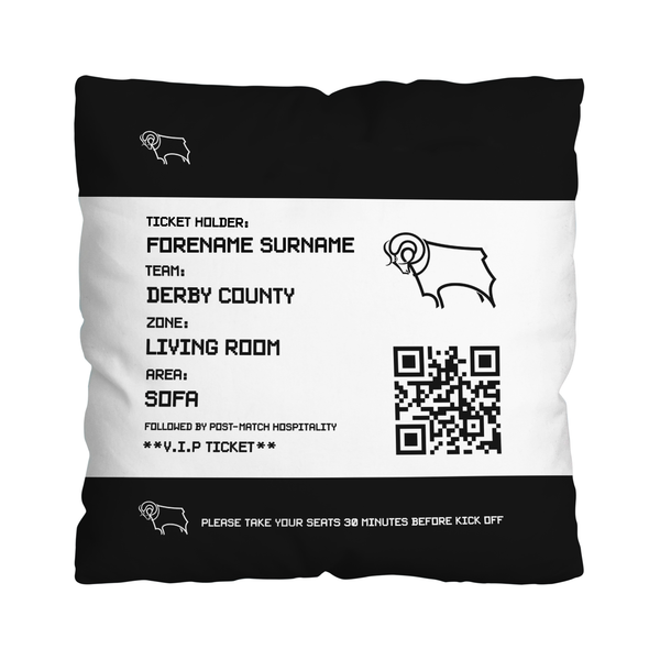 Derby County FC - Football Ticket 45cm Cushion - Officially Licenced