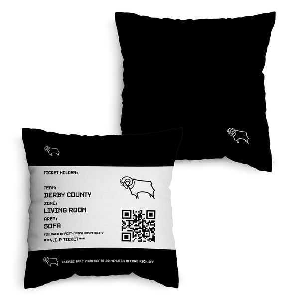 Derby County FC - Football Ticket 45cm Cushion - Officially Licenced