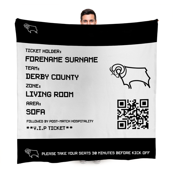 Derby County - Ticket Fleece Blanket - Officially Licenced