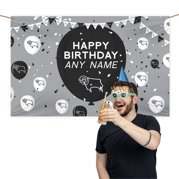 Derby County FC Football Personalised Birthday Banner
