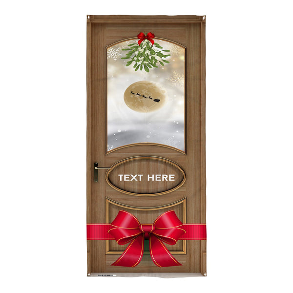Personalised Text - Mistletoe - Christmas Door Banner