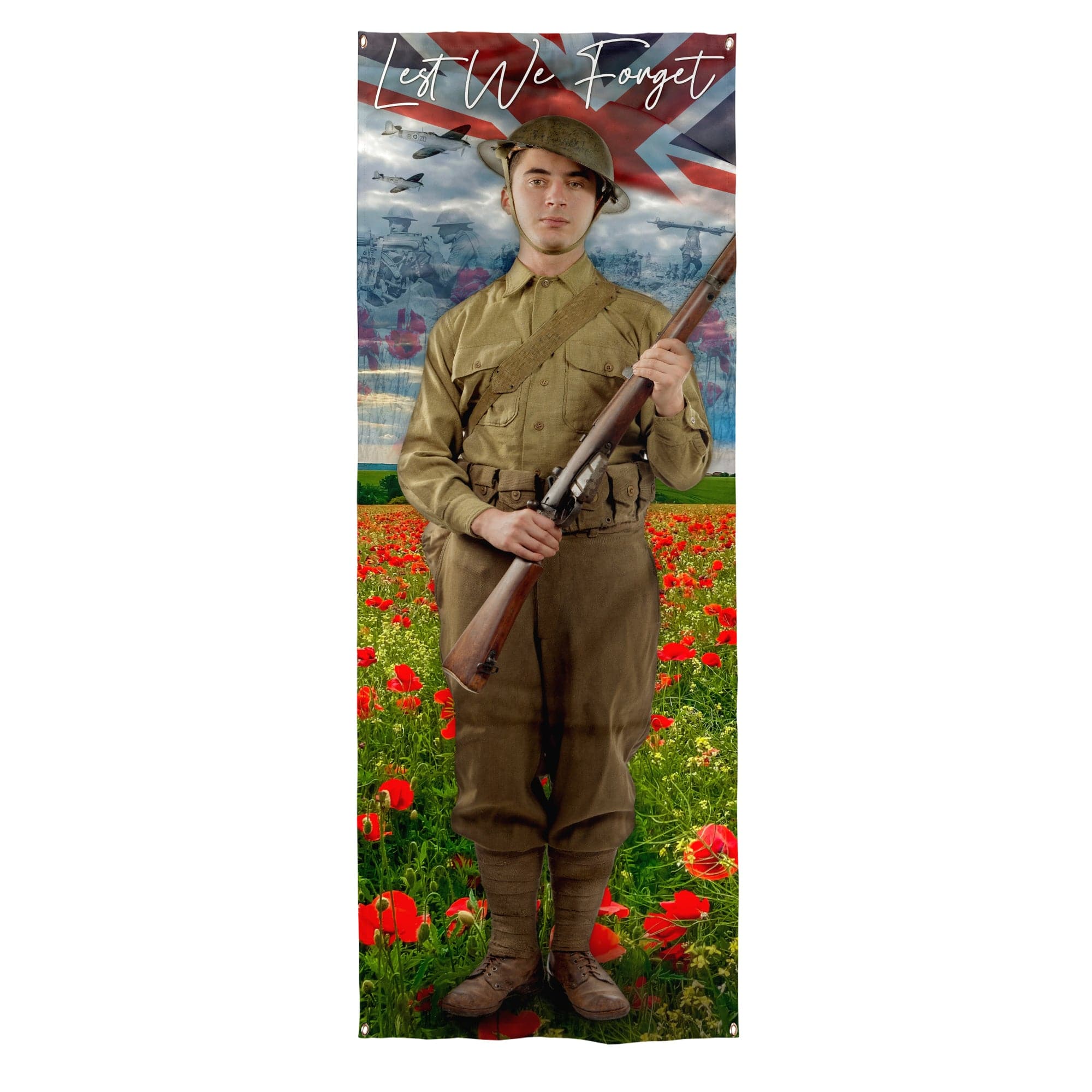 Personalised Text Remembrance Day Solider - Door Banner