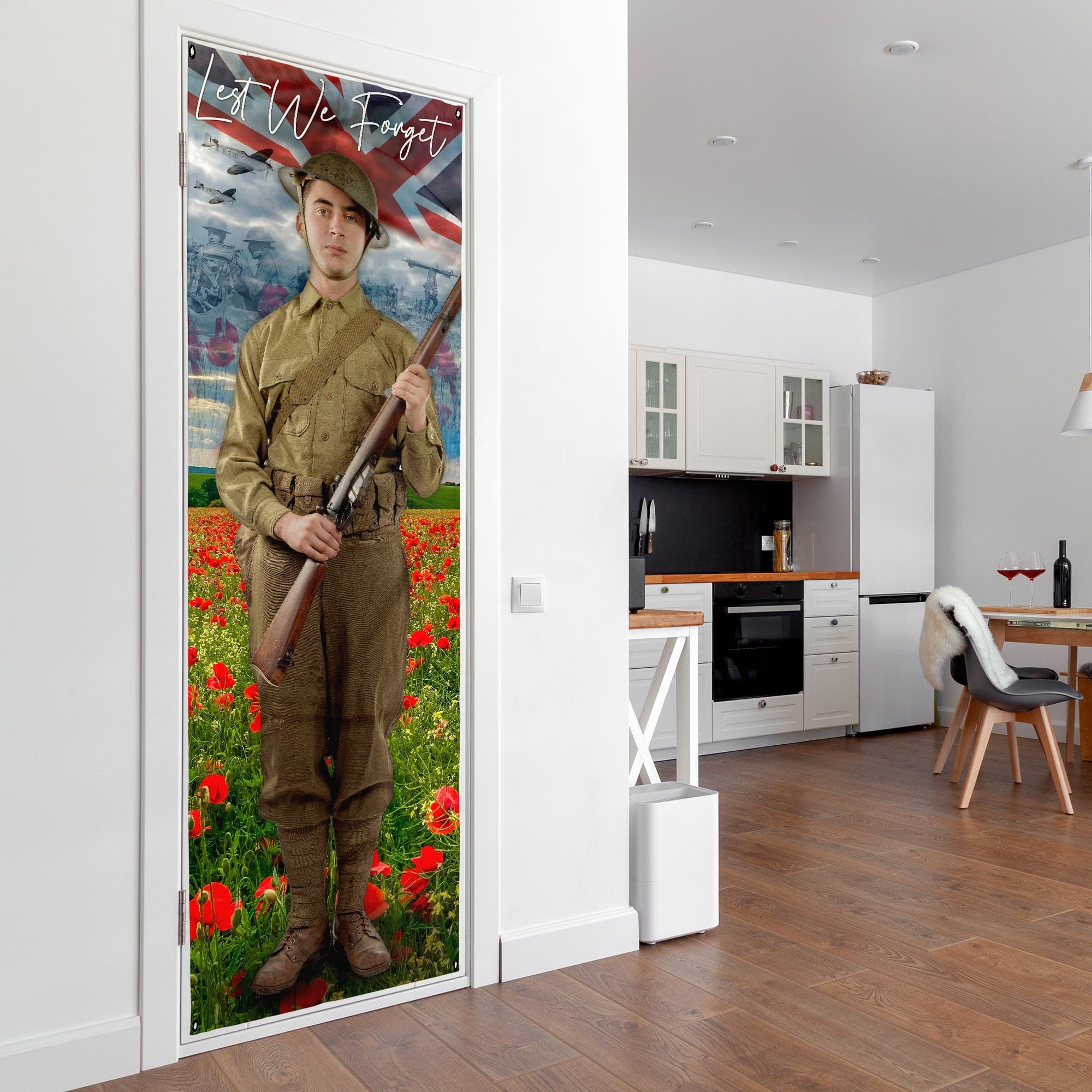 Personalised Text Remembrance Day Solider - Door Banner