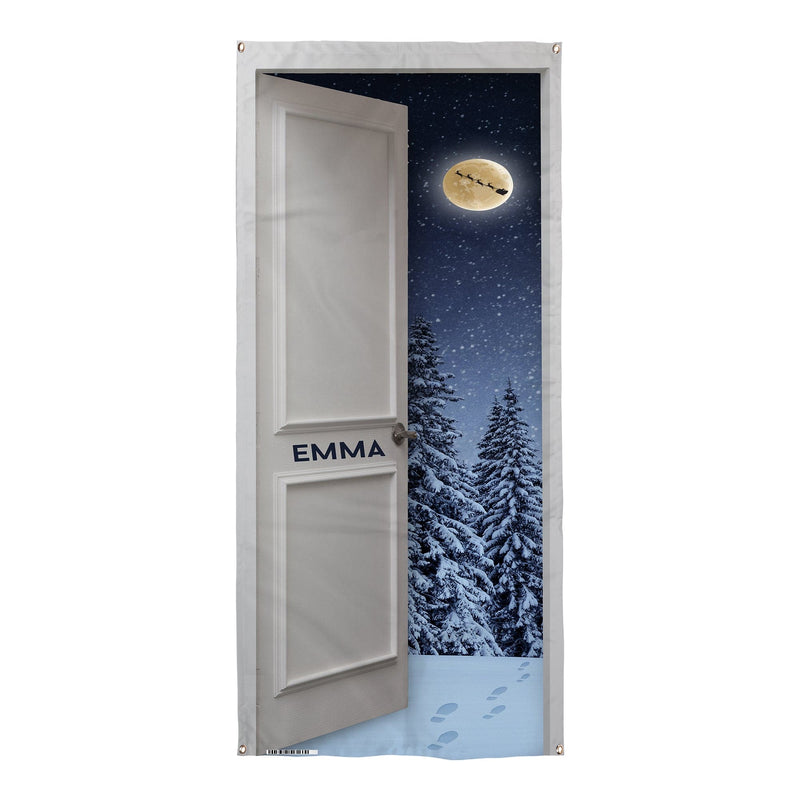 Personalised Text - Snow Scene - Christmas Door Banner