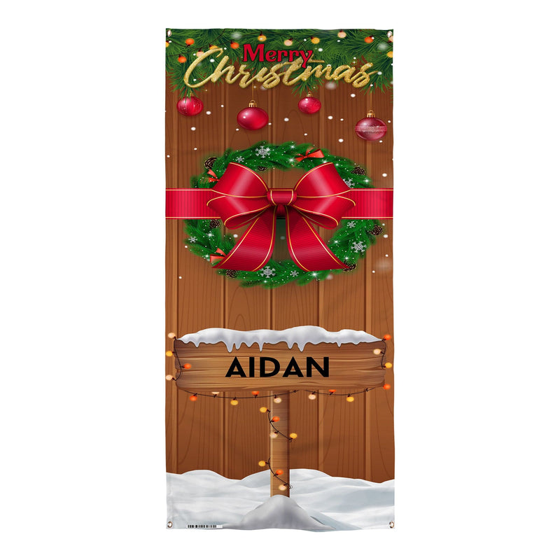 Personalised Text - Door Wreath - Christmas Door Banner