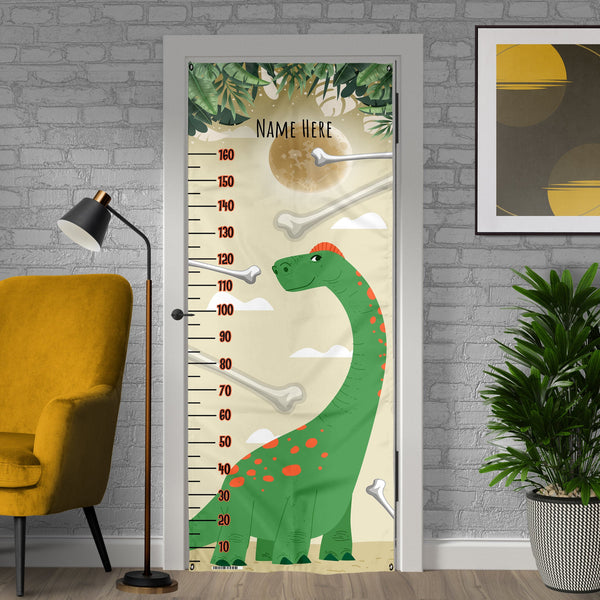 Personalised Text - Dinosaur Height Chart - Door Banner