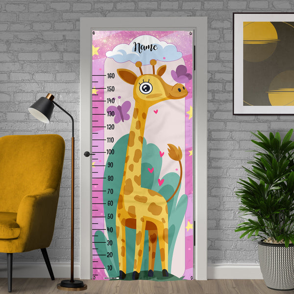 Personalised Text - Giraffe Height Chart - Door Banner Media 1 of 2
