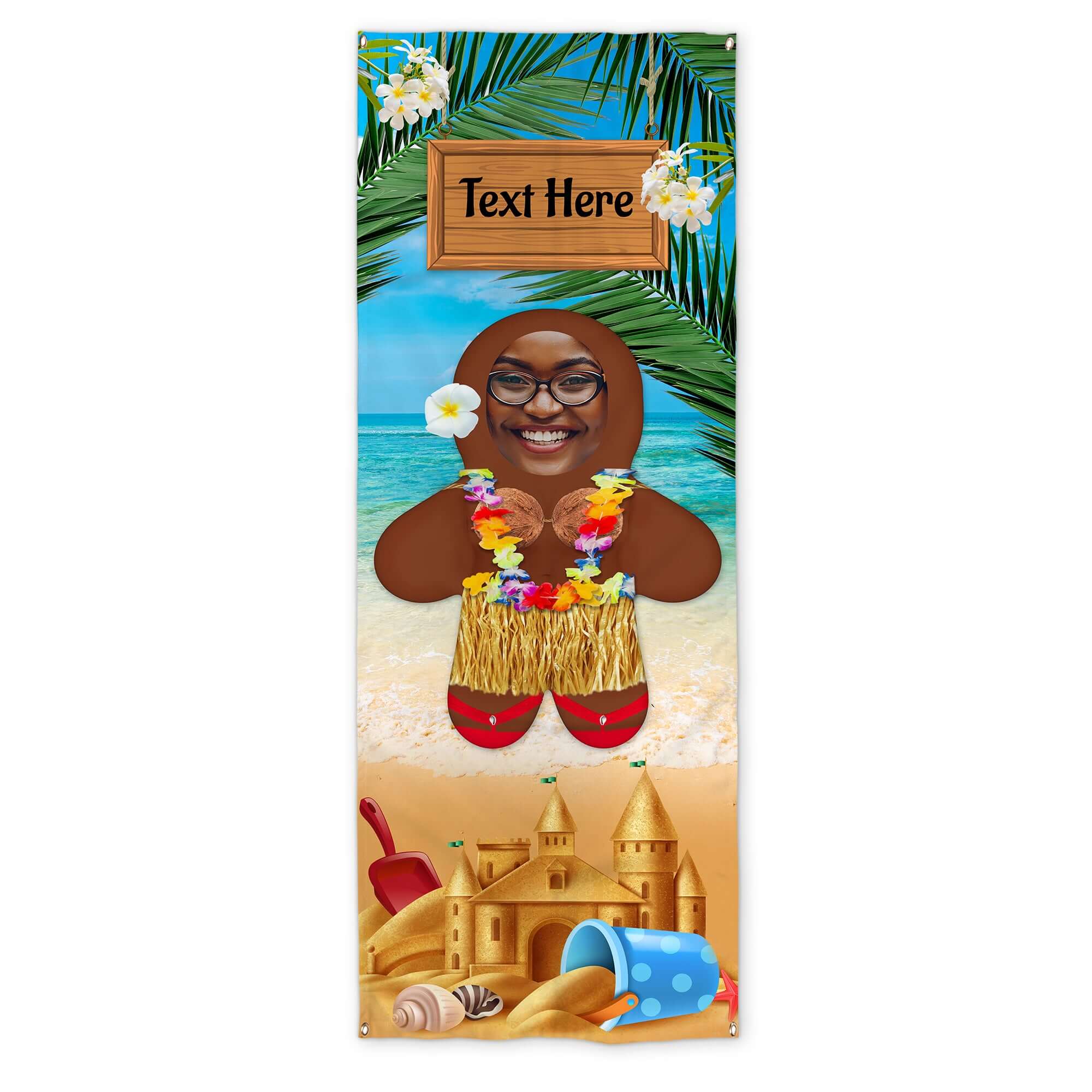 Add Personalised Text - Beach - Mini Me World - Door Banner