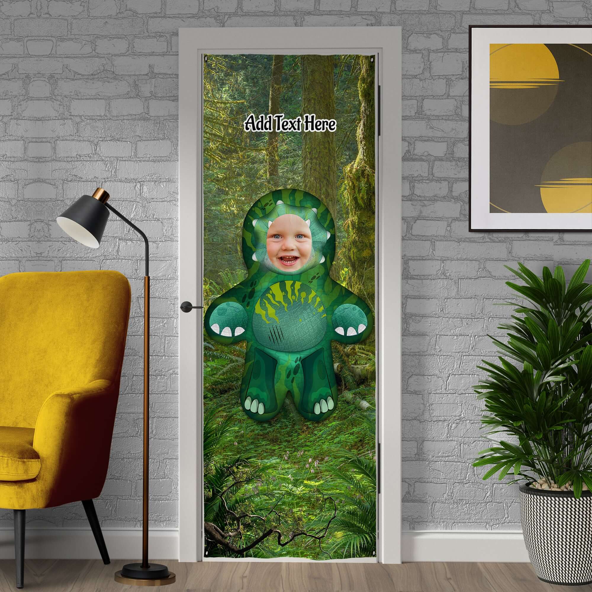 Add Personalised Text - Dinosaur - Mini Me World - Door Banner
