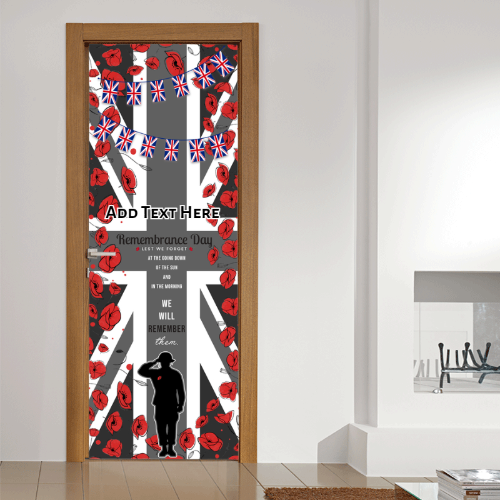 Personalised Text Remembrance - Poppy frame - Door Banner