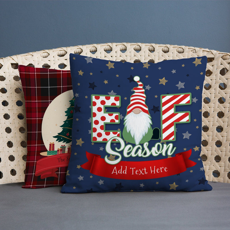 Personalised Text and Photo - Elf Season - 45cm Cushion