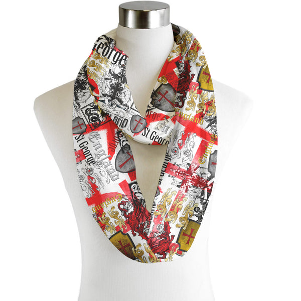 England St George All Over - Scarf - Infinity  - Chiffon