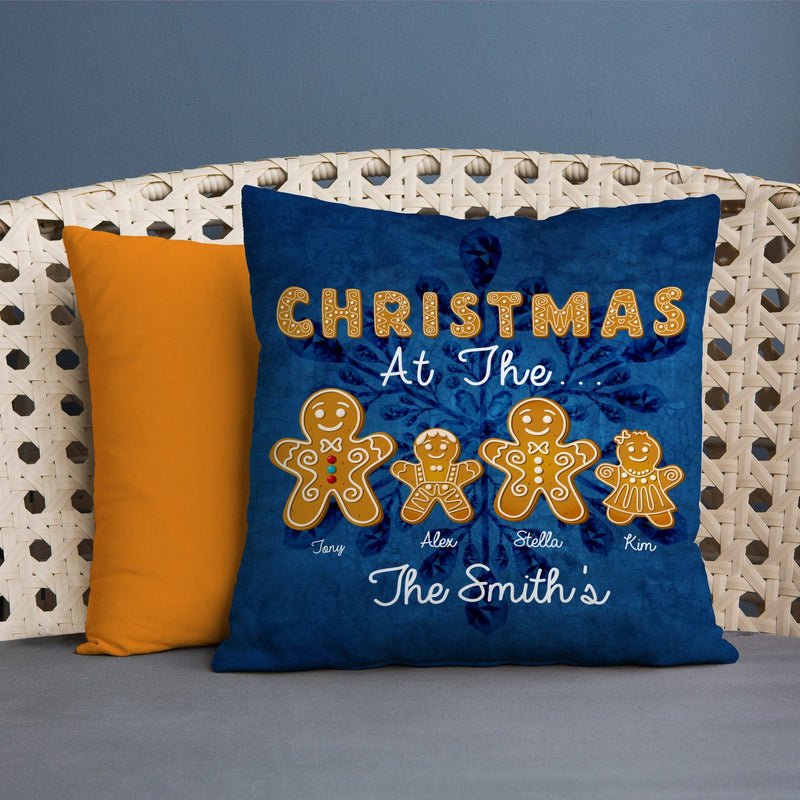 Personalised Gingerbread Family - 4 Variants - 45cm Cushion