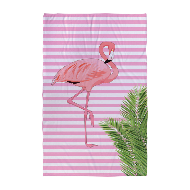 Personalised Beach Towel - Flamingo Pink Stripes