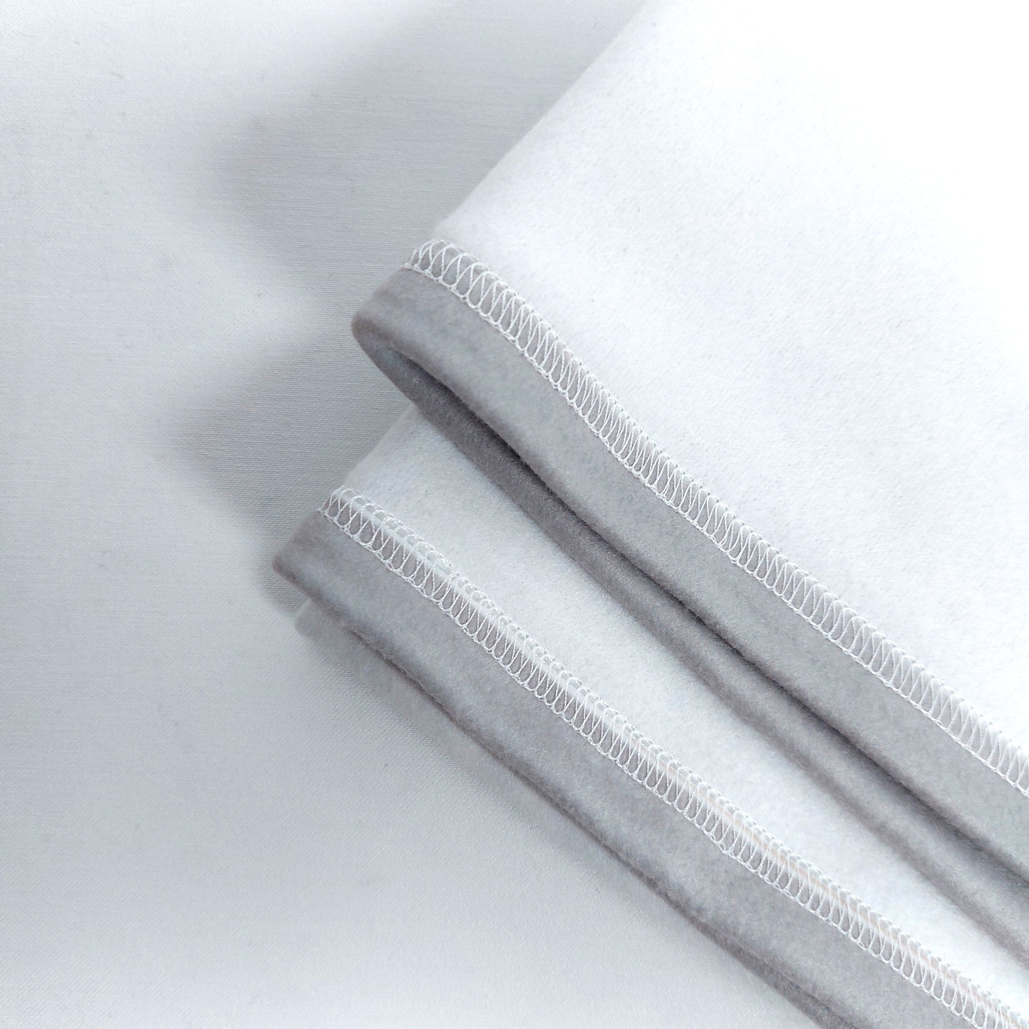 Soft Grey  - 9 Photo - Personalised Text Fleece Blanket