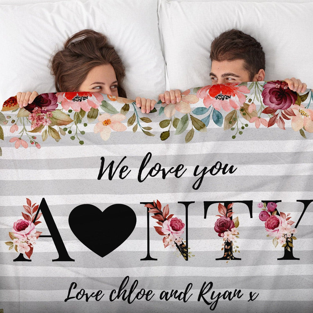 Personalized Flannel Couple Blanket, Personalized Picture Blanket With