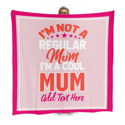 Personalised Text - Cool Mum - Fleece Blanket