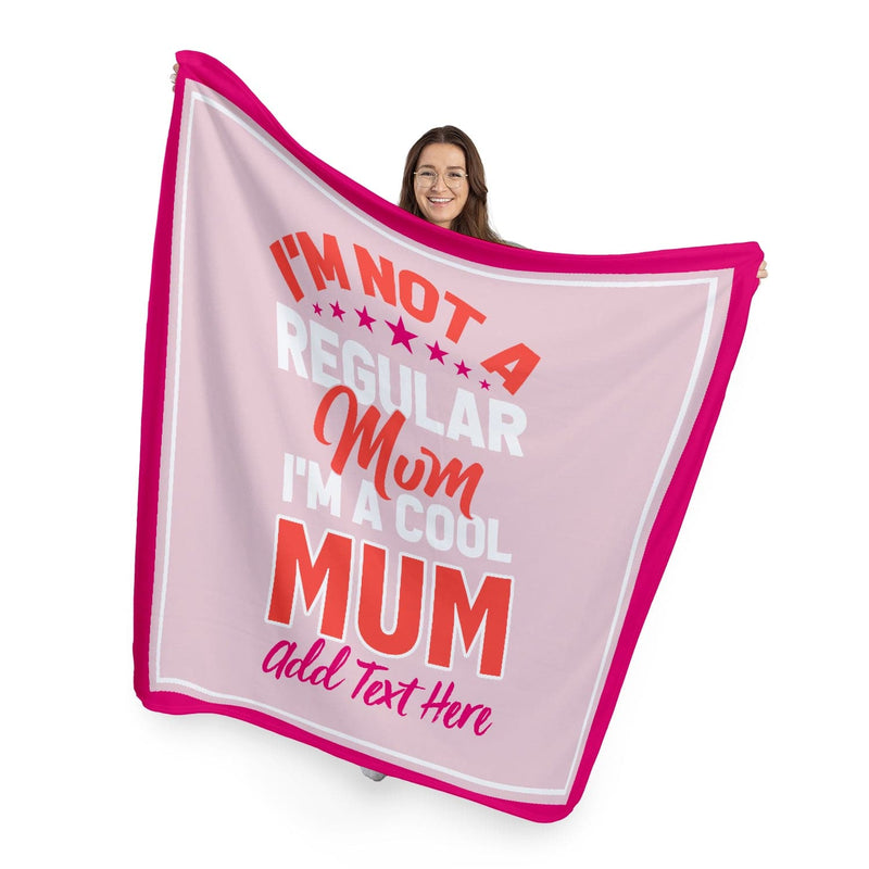 Personalised Text - Cool Mum - Fleece Blanket