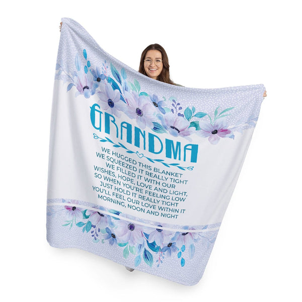 Personalised Text - Purple Floral - Sentiment Quote Fleece Blanket